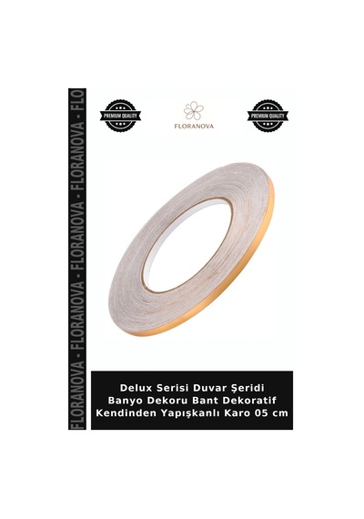 Delux Serisi Duvar Şeridi Banyo Dekoru Bant Dekoratif Kendinden Yapışkanlı Karo 05 Cm