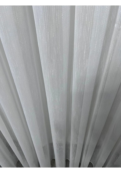 Şantuk Bambu Ağır Gramajlı 1/3 Sık Pileli Ütü İstemez Tül Perde Özel Seri Premium Şantuk Bambu Kırık Beyaz