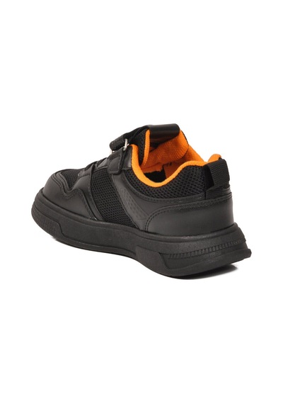 Reyber Siyah-turuncu Cırtlı Fileli Hafif Unisex Çocuk Spor Ayakkabı 026 F Siyah - Turuncu