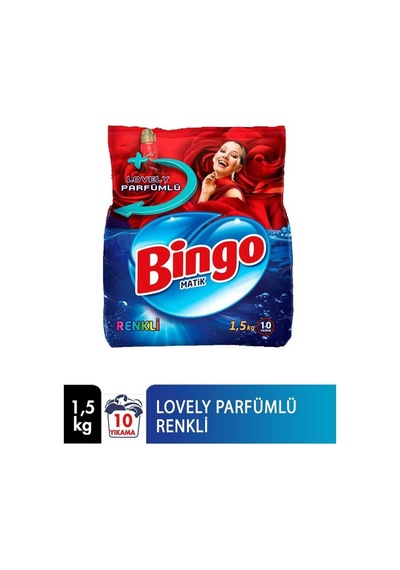 Bingo Toz Çamaşır Deterjanı 1,5 Kg 10 Yıkama Lovely 10'li Paket