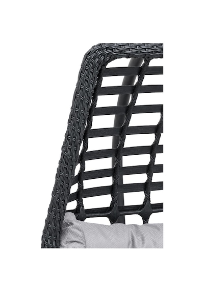 Niron Balina Çift Kişilik Rattan Bahçe Salıncağı Antrasit - Minderli Konfor