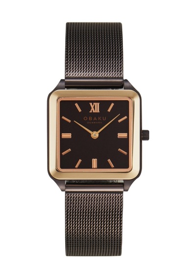 Obaku Denmark V309lxxnmn Quartz Hasır Kahverengi 26 Mm Kadın Kol Saati Rose Gold