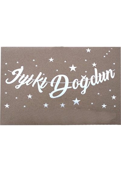 Lüks Iyiki Doğdun Yazılı Doğum Günü Süsü Gümüş Flama Iyi Ki Doğdu