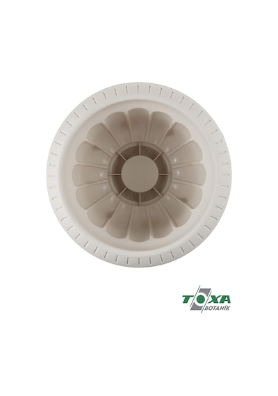 Ayrex Toxa Ayaklı Deliksiz Plastik Nergis Saksı 1 Adet, 6 Litre, 30cm, Kirli Beyaz Diğer