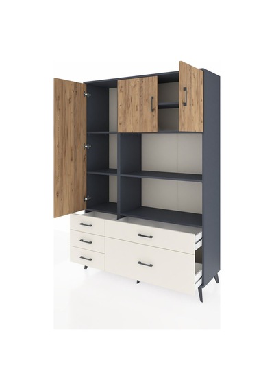 Hyperion Dolap 7 Raflı 5 Çekmeceli 3 Kapaklı 132x44x195 Antrasit-çam/aytaşı Atlas Çam/aytası Hyperion Dolap 7 Raflı 5 Çekmeceli 3 Kapaklı 132x44x195 Antrasit-çam/aytaşı Atlas Çam/aytası