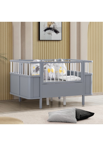 Siesta Büyüyen Beşik 90x130 - Siesta Karyola 90x190 - Antrasit