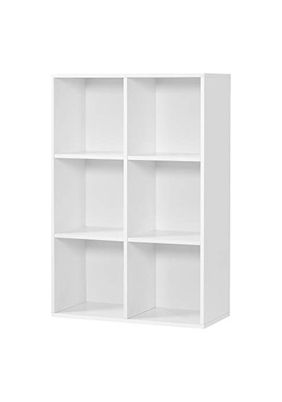 65,5 X 97,5 X 30 Cm Ahşap 6 Bölmeli Kitaplık Abanoz - Beyaz 65,5 X 97,5 X 30 Cm Ahşap 6 Bölmeli Kitaplık Abanoz - Beyaz