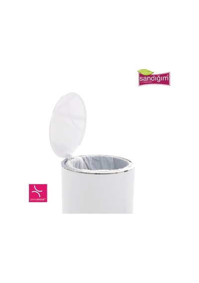 Primanova Lenox Pedallı Çöp Kovası 5 Lt Beyaz