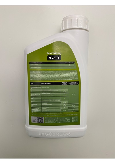 Gübretaş N-zn 15: %15 Azot + %4 Çinko İçeren Sıvı Gübre 1 Litre 1 L