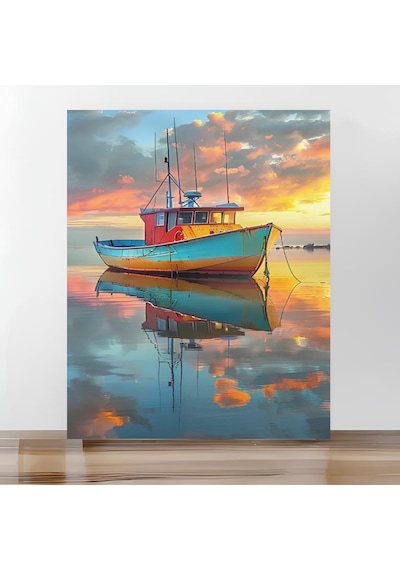 Moranka Sayılarla Boyama Tuvalseti Çıtalı 40x50 Cm-balıkçı Tekne
