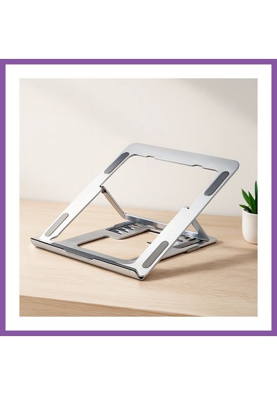 Bezos Katlanabilir Alüminyum Laptop Stand 6 Açılı Gümüş Bzoshb