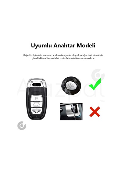Audi A1 A3 A4 A5 A6 A7 A8 Q3 Q5 Q7 S4 S5 S6 S7 S8 R8 Tt Deri Görünüm Tpu Anahtar Kılıfı Yeşil