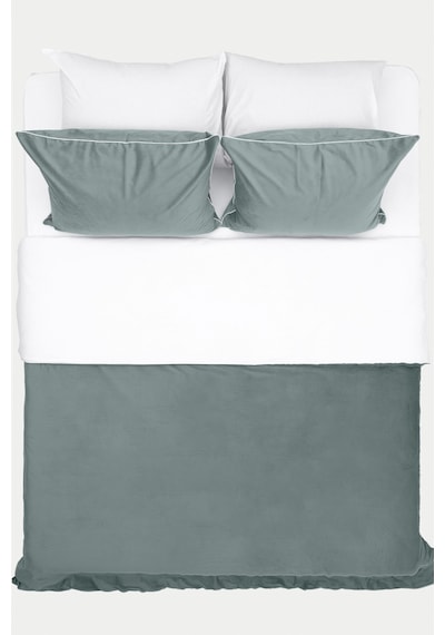 Koza Home Linda Yeşil Kadife Çift Kişilik Nevresim Takımı 200x220 4 Yastıkl Yeşil