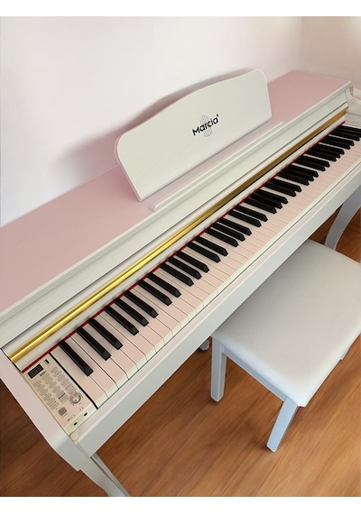 Marcia Mk-900 Wh Dijital Konsol Piyano, Bluetooth, Tuş Hassasiyeti, 88 Tuşlu, Kapaklı Kulaklık Ve Tabure