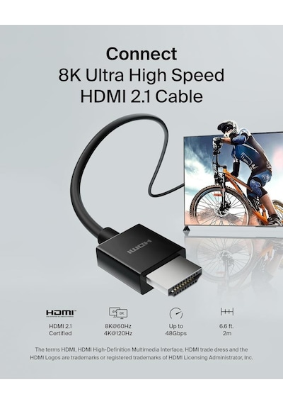Belkin Yüksek Kaliteli Ultra Highspeed Hdmı-2.1 Kablo, 4k/dolby Vision Hdr, Apple Tv'den Optimum Oynatma, 2,2 M - Siyah - Teşhir Belkin Yüksek Kaliteli Ultra Highspeed Hdmı-2.1 Kablo, 4k/dolby Vision Hdr, Apple Tv'den Optimum Oynatma, 2,2 M - Siyah - Teşhir
