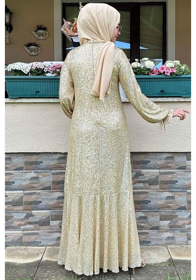 Rabia Şamlı Pırıl Gold Elbise Sarı