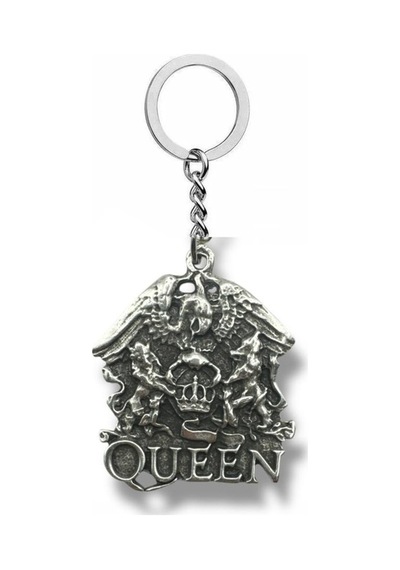 Queen Band Logo Gümüş Renk Unisex Metal Anahtarlık Efsane Rock Grubu Aksesuarı