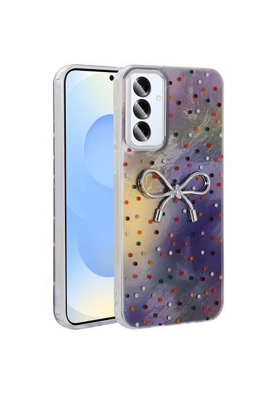 Noktaks - Galaxy S25 Uyumlu Kılıf Kamera Korumalı Figürlü Ponti Silikon Kapak - Lila - T36580