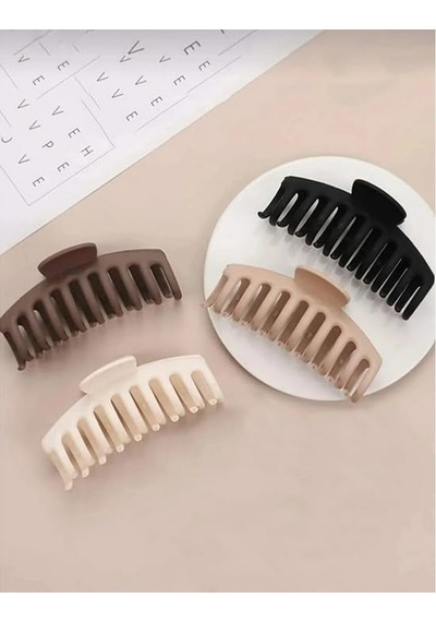 Mandal Toka Kadın Siyah Kahve Kadın Çocuk Mandal Toka 11cm 4'lü Set Diğer