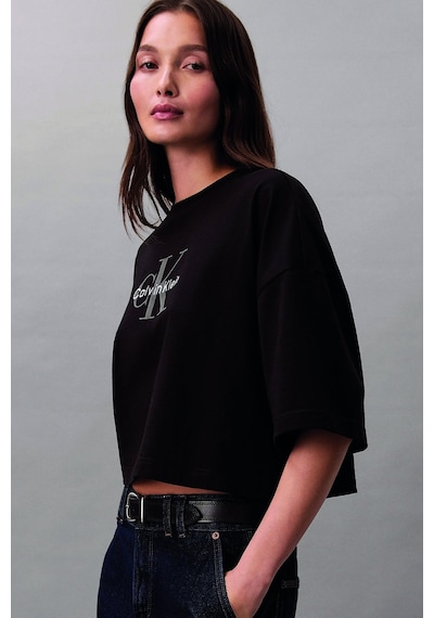 Calvin Klein Kadın Bisiklet Yaka T-shirt Siyah