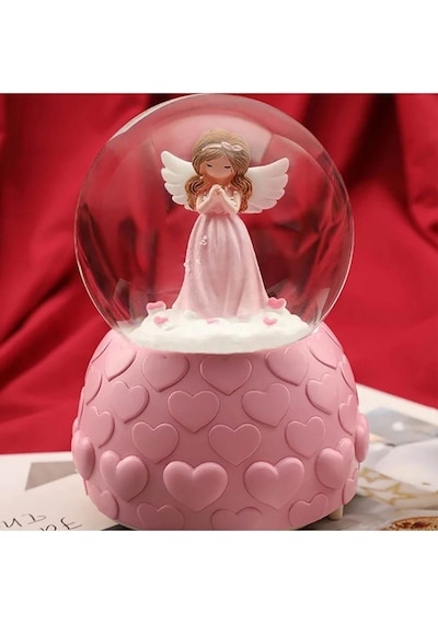 Arkadaşa Hediye Yıldız Kolye & Pembe Mini Işıklı Peri Kar Küresi