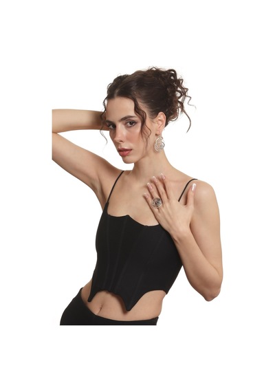 Kadın Antik Gümüş Kaplama Sallantılı Model Gül Formlu Küpe &yüzük Set Gümüş
