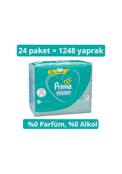 Prima Islak Havlu Mendil Temiz Ferah 24'Lü 1248 Yaprak