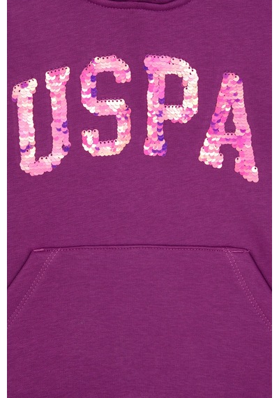 U.S. Polo Assn. Kız Çocuk Menekşe Payet İşlemeli Şardonlu Kapüşonlu Basic Sweatshirt 50314257-VR037 U.S. Polo Assn. Kız Çocuk Menekşe Payet İşlemeli Şardonlu Kapüşonlu Basic Sweatshirt 50314257-VR037