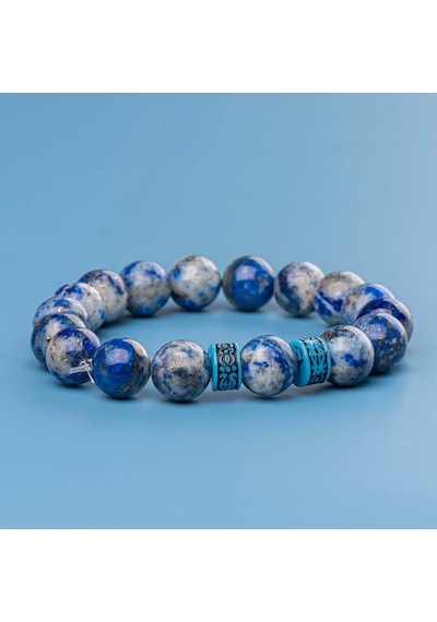 Lapis Lazuli Doğal Taş Bileklik 10 Mm Zihinsel Netlik Renkli