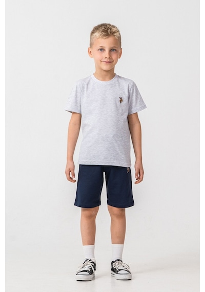 U.S. Polo Assn. Erkek Çocuk Gri Bermuda Takım Us2470-c-v1 Gri