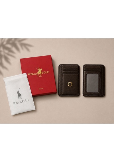 Williampolo Minimal Hakiki Deri Unisex Kartlık Kahverengi