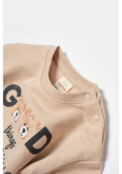 BabyCosy Organik Pamuk Sweatshirt,%100 Organik Pamuk,bebek Ve Yenidoğan Serisi,kışlık Koleksiyon Gri