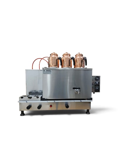 Safir 3 Gözlü İnoks Çay Kazanı Elektrikli Ve Doğalgazlı Termokulp Ventil Gaz Vanası Sistemli Ce Belgeli Gazmer Açılış Onaylı Inox Çay Ocağı Kazanı