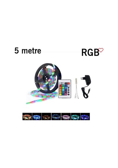 Cata Ct-4557 Rgb Şerit Led Seti 5 Mt Rgb Led+trafo+rgb Kumanda Çok Renkli