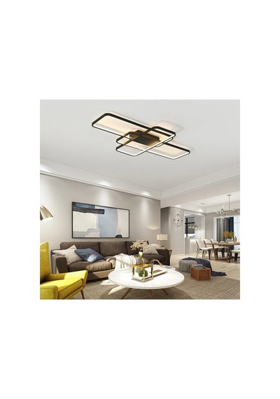 Siyah 80x60cm Dikdörtgen 4000k Gün Işığı Led Tavan Lambası