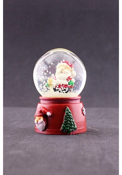 Noel Baba Temalı Mini Boy Işıklı Dekoratif Yeni Yıl Noel Baba Temalı Mini Boy Işıklı Kar Küresi 6,5 Cm Kar Küresi