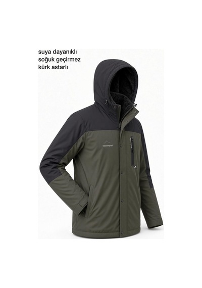 Oksit Tuc 1032 İçi Polar/kürk Astarlı Su İtici Termal Softshell Erkek Mont - Soğuk Geçirmez Spor Kaban Haki Oksit Tuc 1032 İçi Polar/kürk Astarlı Su İtici Termal Softshell Erkek Mont - Soğuk Geçirmez Spor Kaban Haki