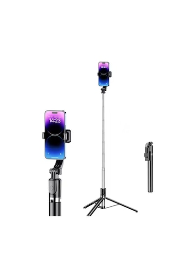 R1s 2in1 Çok Amaçlı Bluetooth Kumandalı 170cm Tripod + Selfie Çubuğu 170 Cm