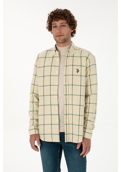 U.S. Polo Assn. Erkek Koyu Yeşil Uzun Kollu Gömlek 50316617-VR079