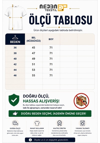 Neden Tekstil Basic Beyaz Beli Lastikli Rahat Kesim Pamuklu Pantolon