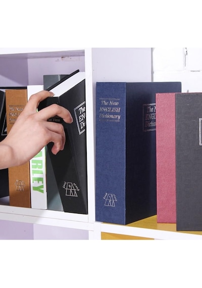 Spelt 24cm Xl Büyük Boy Kitap Şeklinde Gizli Kasa Şifreli Kilitli Sözlük Para Mücevher Kasası