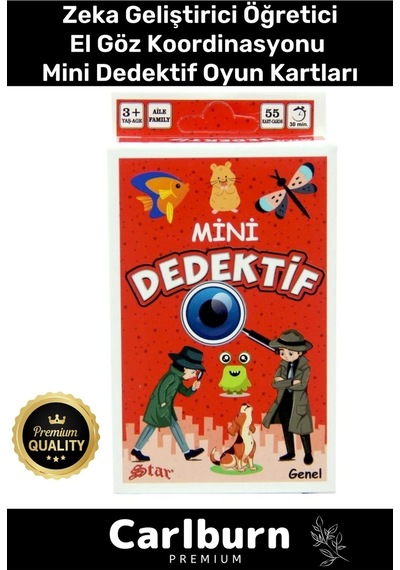 Özel Üretim Eğitici Zeka Geliştirici Öğretici Eğlence Aile 55 Parça Mini Dedektif Genel Oyun Kartı