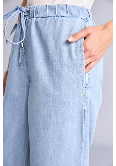Defacto Wıde Leg Yüksek Bel Mavi Jean Pantolon I0051ax26hsnm85 İndigo-nm85