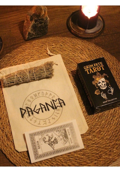 Grim Fate Tarot Destesi 78 Kart - Arındırma Kesesi - Demet Tütsü