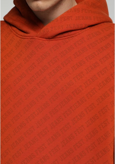 Colin's Colins Oversize Fit Kapüşonlu Baskılı Erkek Kahverengi Sweatshirt Cl1083414 Q1.v2 Cor Cinnamon
