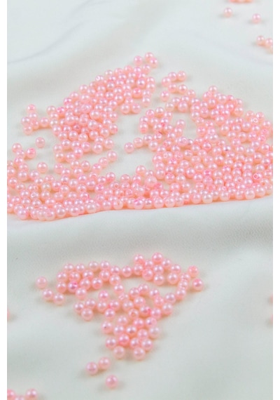 4 Mm Pembe Ve Soluk Ton Plastik İnci Boncuk Aksesuar Takı Malzemesi 25 Gr