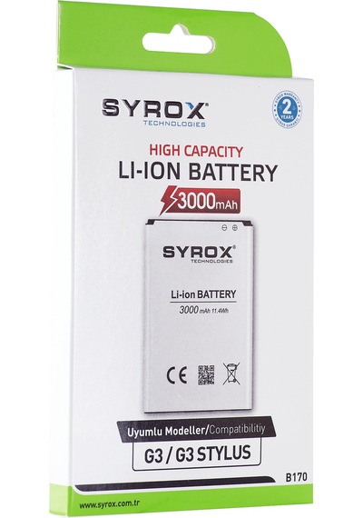 Syrox B170 LG Uyumlu G3/G3 Stylus 3000 Mah Batarya