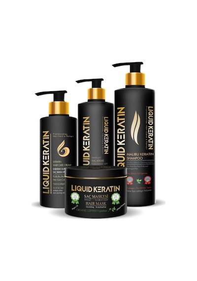 Liquid Keratin Kabaran Saçlar için Keratin Bakım Seti 4'lü