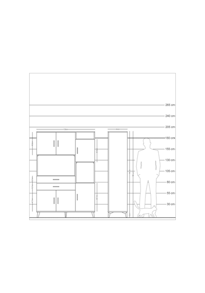 Hyperion Dolap 9 Raflı 2 Çekmeceli 6 Kapaklı 132x44x195 Aytaşı-antrasit/antrasit Antrasıt/antrasıt