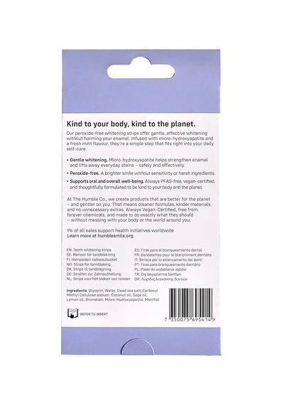 The Humble Co. Diş Beyazlatma Bandı Nane Teeth Whitening Strips - Fresh Mint 28 Strips Peroksit İçermez Dişlere Ve Diş Etlerine Karşı Nazik, Hidroksiapatit İle Güçlendirilmiş